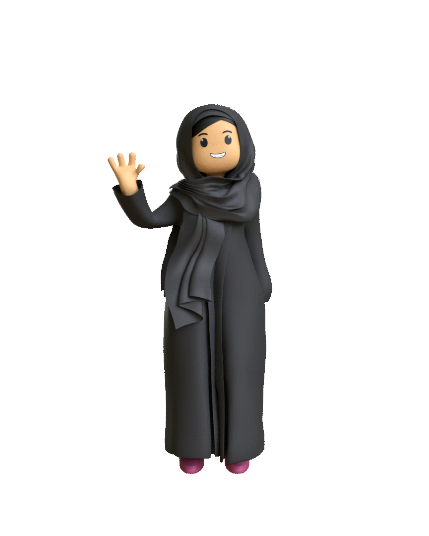 A stylized female figure in traditional attire